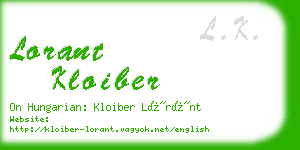 lorant kloiber business card